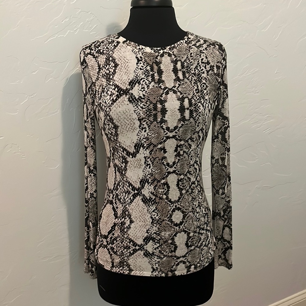 Reptile Print Long Sleeve Top